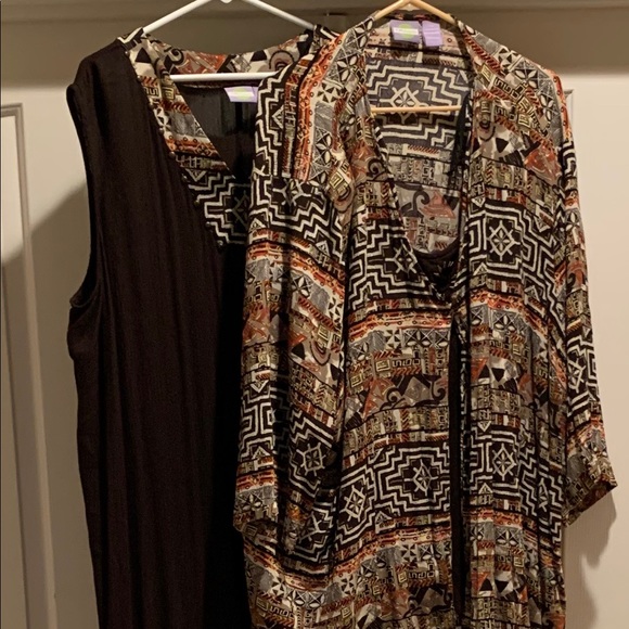 CM Shapes 4XL 5XL women’s dress 2 piece brown - Picture 2 of 8